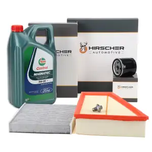 HIRSCHER Filterset + 5L ORIGINAL 5W20 Motor&ouml;l f&uuml;r FORD Mondeo 4 Galaxy S-Max WA6 1.6 Ti