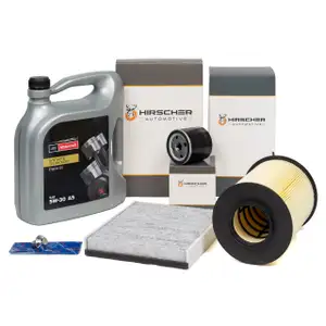 HIRSCHER Filterset 5L ORIGINAL Motorcraft 5W30 Motor&ouml;l f&uuml;r FORD Focus 3 2 C-Max 2 1.5/1.6