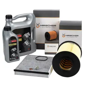 HIRSCHER Filterset 3-tlg + 6L ORIGINAL 5W30 Motor&ouml;l f&uuml;r FORD Focus 3 C-Max 2 2 2.0 TDCi