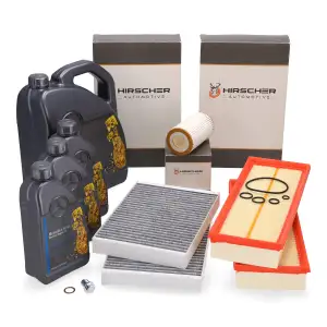HIRSCHER Filter Set + 8L ORIGINAL 5W40 for MB 229.5 Engine Oil MERCEDES S-Class W221 S280-500