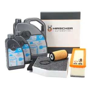 HIRSCHER Filterset 3-tlg + 7L ORIGINAL 5W30 MB 229.51 Motor&ouml;l f&uuml;r MERCEDES W205 S205 OM626