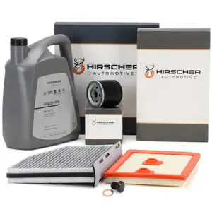 HIRSCHER Filterset + 5L ORIGINAL 0W30 Motoröl für VW Tiguan 5N Sharan 7N AUDI 1.2/1.4 TSI