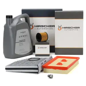 HIRSCHER Filterset + 5L ORIGINAL 0W30 Motor&ouml;l f&uuml;r VW Golf 6 Passat B6 Touran AUDI 1.6 FSI