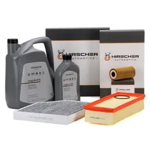 HIRSCHER Filterset + 6L ORIGINAL 0W30 Motor&ouml;l f&uuml;r AUDI A4 B8 A5 8T 8F Q5 8RB 1.8/2.0 TSI