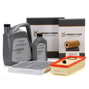 HIRSCHER Filterset + 6L ORIGINAL 0W30 Motor&ouml;l f&uuml;r AUDI A4 B8 A5 8T 8F Q5 8RB 1.8/2.0 TSI