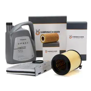 HIRSCHER Filterset + 5L ORIGINAL 0W30 Motor&ouml;l f&uuml;r VW Golf 5 Passat Touran AUDI 8P 2.0 FSI