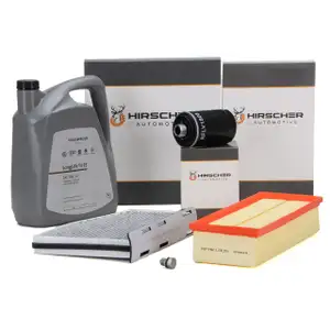 HIRSCHER Filterset + 5L ORIGINAL 0W30 Motor&ouml;l f&uuml;r VW Golf 5 6 Passat AUDI 1.8/2.0 TSI/GTI