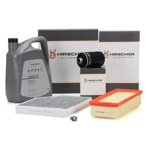 HIRSCHER Filterset + 5L ORIGINAL 0W30 Motor&ouml;l f&uuml;r AUDI A4 B8 A5 8T 8F Q5 8RB 1.8/2.0 TSI