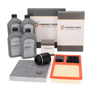 HIRSCHER Filterset + 4L ORIGINAL 0W30 Motor&ouml;l f&uuml;r VW Polo 5 SEAT Ibiza 4 1.6 BiFuel / LPG