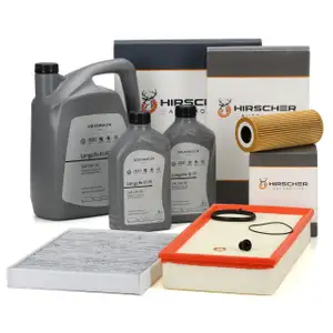HIRSCHER Filterset + 7L ORIGINAL 0W30 Motor&ouml;l f&uuml;r AUDI Q7 4LB 3.0 TFSI quattro 272-333 PS