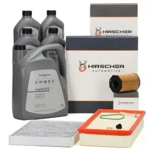 HIRSCHER Filterset 3-tlg + 9L ORIGINAL 0W30 Motor&ouml;l f&uuml;r AUDI Q7 4LB 3.0 TDI 204/240/245 PS