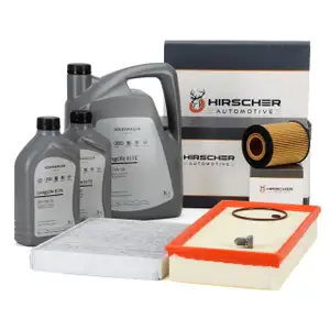 HIRSCHER Filterset + 7L ORIGINAL 0W30 Motoröl für VW Touareg 7L 7P 3.2/3.6 V6 220-280 PS