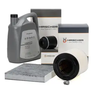 HIRSCHER Filterset + 5L ORIGINAL 0W30 Motoröl für VW Polo 5 AUDI A1 8X 1.2/1.4 TSI 06.2010