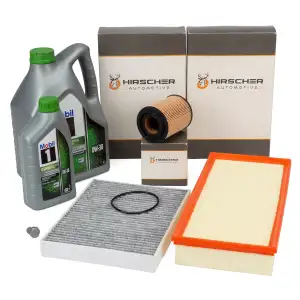 HIRSCHER Filterset + 6L Mobil 1 ESP 0W30 Motoröl für PORSCHE Cayenne (9PA) 3.2 3.6