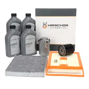 HIRSCHER Filterset 4-tlg + 4L ORIGINAL 0W30 Motor&ouml;l f&uuml;r VW Polo 5 A1 Ibiza Fabia 1.4 TDI
