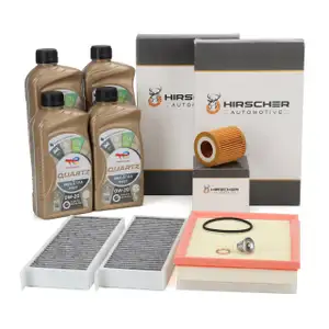 HIRSCHER Filterset 3-tlg + 4L TOTAL 0W20 f&uuml;r OPEL Astra L PEUGEOT 308 II 508 II 1.5D
