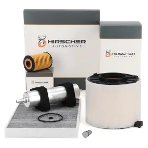 HIRSCHER Filterset Filterpaket 4-tlg f&uuml;r AUDI A4 8W B9 A5 F5 2.0/35/40 TDI 136-190 PS