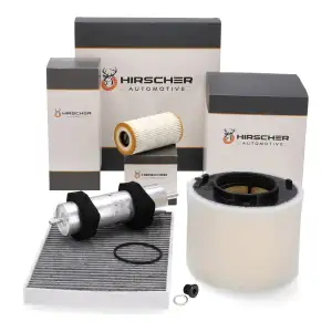 HIRSCHER Filterset Filterpaket 4-tlg f&uuml;r AUDI S4 B9 S5 F5 SQ5 FY TDI Mild Hybrid quattro