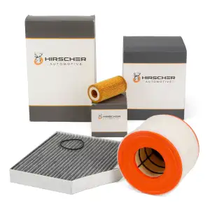 HIRSCHER Filterset Filterpaket f&uuml;r AUDI A6 C7 A7 4G A8 4H 1.8/2.0 TFSI 190/249/252 PS