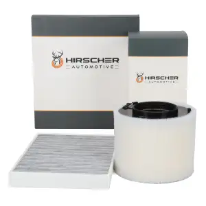 HIRSCHER Innenraumfilter + Luftfilter f&uuml;r AUDI A4 S4 B9 A5 S5 F59 Q5 SQ5 FY 3.0-50 TDI