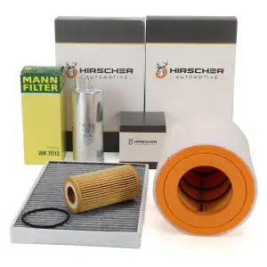 HIRSCHER Filterset 4-tlg f&uuml;r AUDI A6 (C8) A7 (4K) 45/50 TDI Mild Hybrid 211/231/286 PS