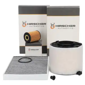 HIRSCHER Filterset Filterpaket 3-tlg f&uuml;r AUDI A4 B9 A5 F5 Q5 FY 30/35/40 TDI Mild Hybrid