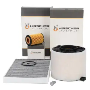 HIRSCHER Filterset Filterpaket 3-tlg f&uuml;r AUDI A4 8W B9 A5 F5 Q5 FY 2.0/30/35/40 TDI
