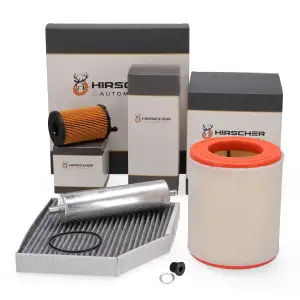 HIRSCHER Filterset Filterpaket 4-tlg f&uuml;r AUDI A6 C7 A7 4G 3.0 TDI 204-326 PS