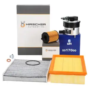 HIRSCHER Filter-Set 4-tlg f&uuml;r FORD Focus 2 MK2 1.6 TDCi 90-109 PS 10.2005-03.2007