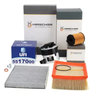HIRSCHER Filter-Set 4-tlg für FORD Fiesta 6 MK6 1.6 TDCi 75/90 PS mit UFI-System