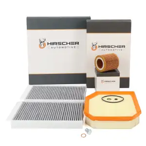 HIRSCHER Filterset Filterpaket f&uuml;r BMW 5er F10 F11 523i 528i 530i 7er F01-04 730i N52 N53