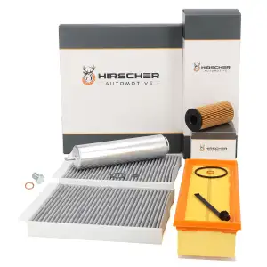 HIRSCHER Filterset Filterpaket 4-tlg f&uuml;r BMW 5er F10 F11 518d 520d B47 136-211 PS