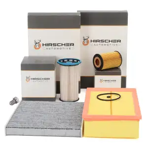 HIRSCHER Filterset 4-tlg f&uuml;r VW Golf 7 Passat B8 Tiguan Touran A3 8V Q2 Q3 F3 1.6/2.0 TDI