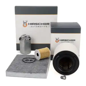 HIRSCHER Filterset 4-tlg f&uuml;r VW Polo 5 SEAT Ibiza 4 SKODA Fabia 2 Roomster 1.2 TDI ab 2010