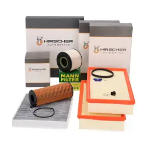HIRSCHER Filterset Filterpaket 4-tlg f&uuml;r AUDI Q7 4LB 4.2 TDI quattro 340PS 05.2009-08.2015