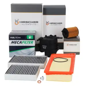 HIRSCHER Filter-Set 4-tlg f&uuml;r CITROEN C3 II PEUGEOT 207 1.4 HDi 68/70 PS DV4TD