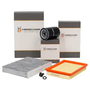 HIRSCHER Filter-Set f&uuml;r FORD Fiesta 5 MK5 Fusion JU 1.3 60/69 PS + 1.6 16V 100 PS
