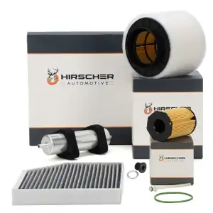 HIRSCHER Filter-Set 4-tlg f&uuml;r AUDI A4 8K B8 A5 8T 8F Q5 8RB 3.0/SQ5 TDI 204-340 PS
