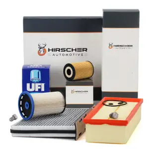 HIRSCHER Filter-Set 4-tlg für VW Passat B7 Sharan 7N Tiguan 5N AUDI Q3 8U 1.6/2.0 TDI