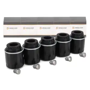 5x HIRSCHER Ölfilter + Schraube VW Golf 6 Passat B6 B7 Polo 5 Tiguan Touran 1.2/1.4 TSI