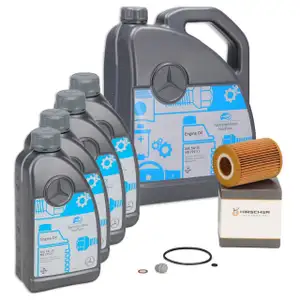 9L ORIGINAL 5W-30 MB 229.51 Motor&ouml;l + HIRSCHER &Ouml;lfilter MERCEDES W203 W204 W211 W212 OM642