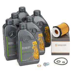 6L ORIGINAL 0W-20 MB 229.71 Motor&ouml;l + HIRSCHER &Ouml;lfilter f&uuml;r MERCEDES 2701800109
