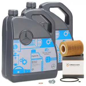 10L ORIGINAL StarParts 5W30 MB 229.51 Motor&ouml;l + HIRSCHER &Ouml;lfilter f&uuml;r MERCEDES-BENZ OM642