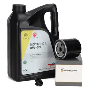 5L ORIGINAL 0W30 Motor&ouml;l + HIRSCHER &Ouml;lfilter f&uuml;r CITROEN OPEL PEUGEOT 2.0 DIESEL 1109.AL