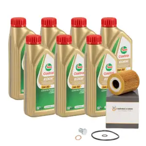 7L CASTROL EDGE 5W-30 M LL-04 Motoröl + HIRSCHER Ölfilter BMW E46 330d E39 525/530d X5 M57