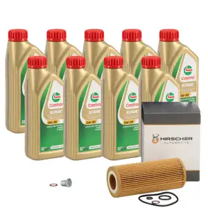 9L CASTROL EDGE 5W-30 M LL-04 + HIRSCHER &Ouml;lfilter f&uuml;r BMW E46 E90-93 E60/61 X3 X5 M57 N57