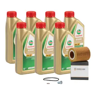 7L CASTROL EDGE 5W-30 M LL-04 Motor&ouml;l + HIRSCHER &Ouml;lfilter f&uuml;r BMW E36 E46 E39 E60 M50-54