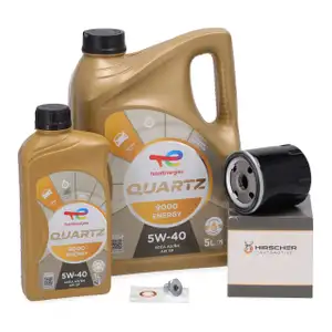 6L TOTAL 9000 ENERGY 5W40 Motoröl + HIRSCHER Ölfilter für PSA FIAT LANCIA SUZUKI TOYOTA