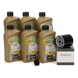 6L TOTAL 0W30 Motor&ouml;l + HIRSCHER &Ouml;lfilter f&uuml;r CITROEN DS FORD OPEL PEUGEOT TOYOTA 2.0D