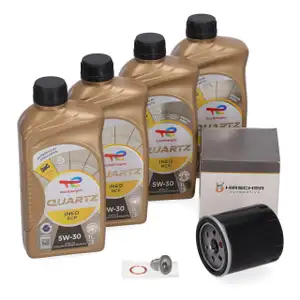 4L TOTAL QUARTZ INEO RCP 5W-30 Motor&ouml;l + HIRSCHER &Ouml;lfilter f&uuml;r PSA DS JEEP OPEL TOYOTA